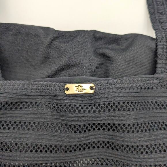 Lauren Ralph Lauren Women's Ottoman Mesh Square Neck One Piece Swimsuit Size 10 - Picture 9 of 14